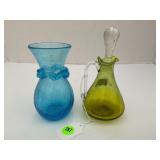 MID CENTURY MODERN BLENKO & PILGRIM CRACKLE GLASS