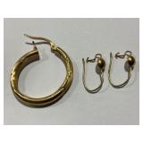14K GOLD EARRING & PAIR OF 12K GOLD FILLED EARRING