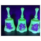 LOT OF 3 FENTON CAMPBELL KIDS SATIN CUSTARD