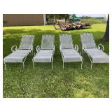 LOT OF 4 VINTAGE WROUGHT IRON LOUNGE CHAIRS