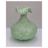 FENTON SEA GREEN LIMITED EDITION SWAN VASE SIGNED