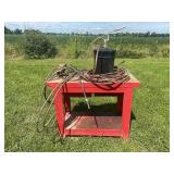 2 DRAWER METAL WORK BENCH WITH JET VISE, COPPER