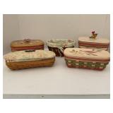 LOT OF 5 LONGABERGER MOTHERS DAY BASKETS WITH LIDS