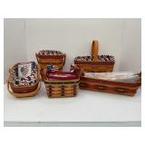 LOT OF 5 LONGABERGER ALL AMERICAN FLAG BASKETS