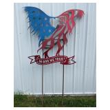 IN GOD WE TRUST EAGLE OUTDOOR METAL SIGN - 47" X