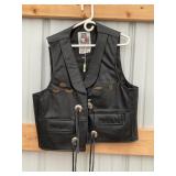 SILVER CANYON LEATHER VEST WITH HARLEY DAVIDSON