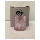 FENTON PINK VOTIVE CANDLE HOLDER IN ORIGINAL BOX