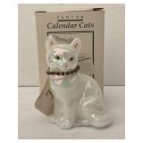 FENTON FEBRUARY CALENDAR CATS HAND PAINTED