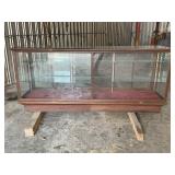 ANTIQUE GLASS FRONT STORE DISPLAY CASE - 96" X 24"