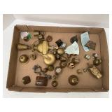 LARGE LOT OF BRASS BELLS, DOOR KNOCKERS AND MORE