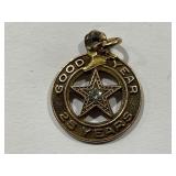 GOODYEAR 10K GOLD 25 YEAR SERVICE AWARD PENDANT