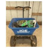 ICE BUSTER TWO WHEEL SALT SPREADER WITH ICE MELT