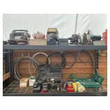 CONTENTS OF RACKING - SUMP PUMP, TOOL BOXES, MR.