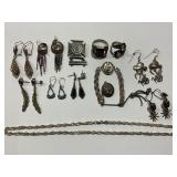 LOT OF ESTATE JEWELRY - MOSTLY STERLING - EARRINGS