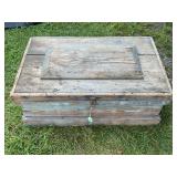 CARPENTERS VINTAGE WOOD TOOL CHEST WITH CONTENTS-