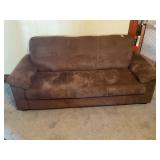 BROWN UPHOLSTERED COUCH - 79' LONG