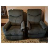 PAIR OF MATCHING LA-Z-BOY SWIVEL ROCKER RECLINERS