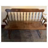 ANTIQUE WOOD BENCH SEAT - 47' X 20' X 33'