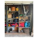 GARAGE METAL SHELVING WITH CONTENTS -