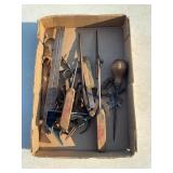 LARGE FLAT OF VINTAGE TOOLS, ICE PICKS AND MORE