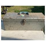 METAL TOOLBOX WITH CONTENTS - WRENCHES & MORE