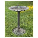 CAST ALUMINUM BIRD BATH - 27' TALL