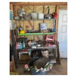 METAL GARAGE RACKING WITH CONTENTS - LEVELS,