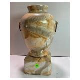 JIM BEAM 1980'S ORANGE MARBLE PATTERN VASE 2 PC.