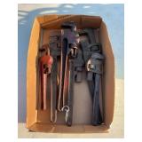 LOT OF 6 PIPE WRENCHES