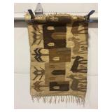 HAND-WOVEN FLATWEAVE WOOL? RUG W/ RUSTIC VILLAGE &