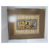 FRAMED PAPYRUS PAPER (?) KING TUTANKHAMEN