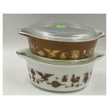 PYREX 417 & 472 EARLY AMERICAN CASSEROLE DISHES