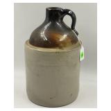PRIMITIVE ONE GALLON STONEWARE CROCK WHISKEY JUG