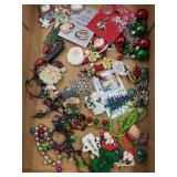 LOT OF COSTUME JEWELRY - CHRISTMAS PINS, EARRINGS