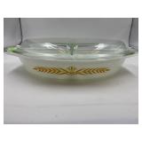 PYREX 1 1/2 QT ROYAL WHEAT DIDVIDED CASSEROLE DISH