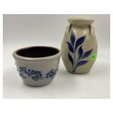 WILLIAMSBURG POTTERY 6" VASE & 4" SALMON FALLS