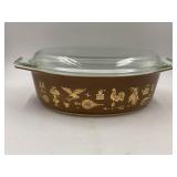 PYREX 045 EARLY AMERICAN OVAL CASSEROLE DISH WITH