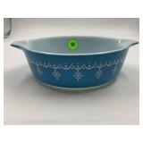 PYREX 471 1 PT. BLUE SNOWFLAKE CASSEROLE DISH - NO