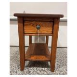 OAK RUSTIC FARM END TABLE WITH DRAWER -16" X 26" X