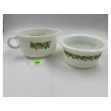 PYREX 77-B & 75 SPRING BLOSSOM GRAVY BOAT & BUTTER