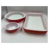 PYREX FLAMINGO PINK 080 DISH, 221 ROUND CASSEROLE