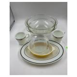 PYREX BOWLS, CORNING WARE MUGS, CORNING WARE