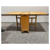 ROLL AROUND DOUBLE DROP LEAF TABLE WITH 4 CHAIRS -