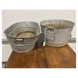 GALVANIZED OVAL AND ROUND WASH TUBS
