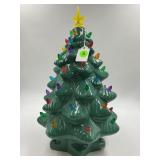 BATTERY OPERATED CERAMIC CHRISTMAS TREE - 14" TALL