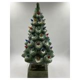 LIGHT UP CERAMIC CHRISTMAS TREE WITH BASE - 17"