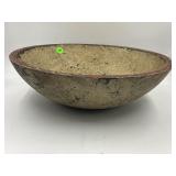 PRIMITIVE HAND CARVED 14" WOOD BOWL