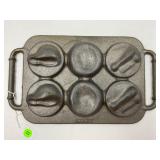 ROWOCO CAST IRON BASEBALL CORNBREAD MUFFIN PAN