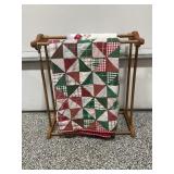 QUILT RACK W/2 PILLOW CASE QUILTS & CHILDS QUILT
