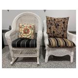 WICKER PATIO CHAIR & WICKER ROCKER